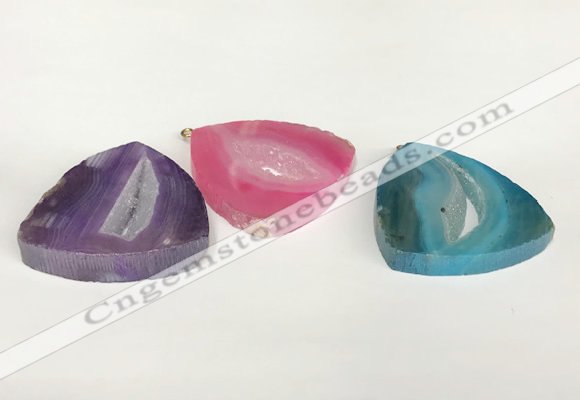 NGP5824 45*45mm triangle agate gemstone pendants wholesale