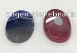 NGP5826 35*55mm faceted oval agate gemstone pendants wholesale