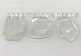 NGP5841 35*55mm - 45*65mm faceted freeform white crystal pendants