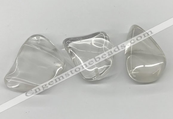 NGP5842 30*55mm - 42*60mm freeform white crystal slab pendants