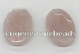 NGP5845 35*55mm faceted oval rose quartz pendants wholesale