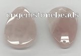 NGP5847 35*55mm faceted flat teardrop rose quartz pendants wholesale