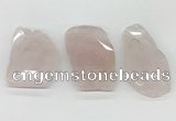 NGP5848 35*50mm - 50*70mm faceted freeform rose quartz slab pendants