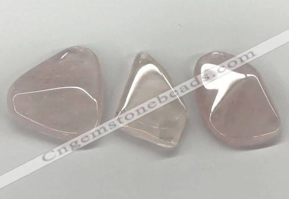 NGP5849 28*45mm - 40*55mm freeform rose quartz slab pendants