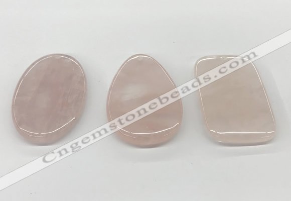 NGP5851 35*55mm freeform rose quartz pendants wholesale