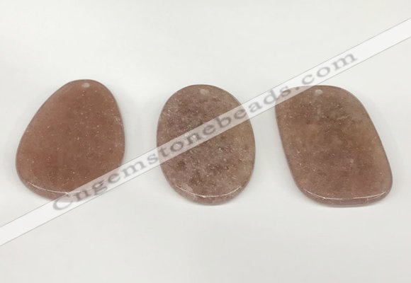 NGP5853 35*55mm freeform strawberry quartz pendants wholesale