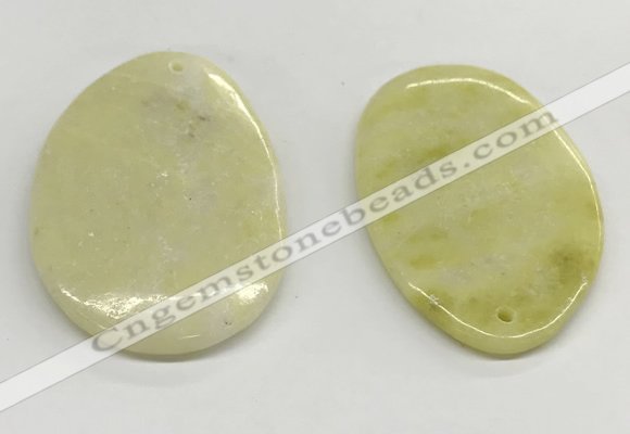 NGP5863 35*55mm - 38*58mm freeform lemon jade pendants wholesale