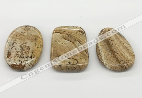 NGP5871 35*55mm freeform picture jasper pendants wholesale