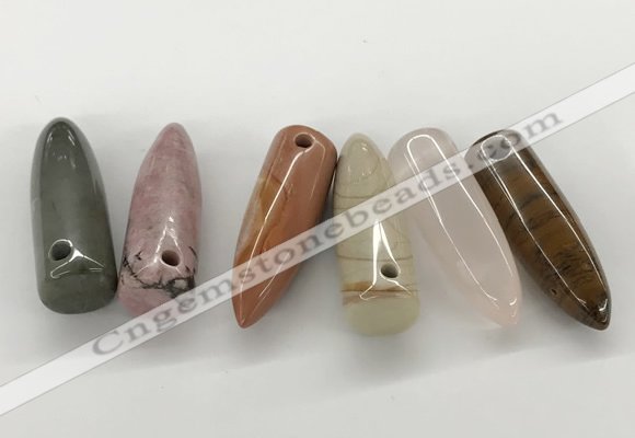 NGP5876 12*38mm cone mixed gemstone pendants wholesale