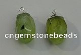 NGP6014 18*30mm - 22*35mm freeform green rutilated quartz pendants