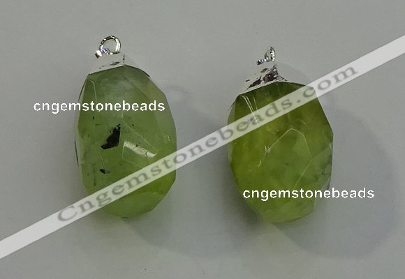 NGP6014 18*30mm - 22*35mm freeform green rutilated quartz pendants