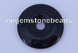 NGP602 5pcs 5*35mm black agate gemstone donut pendants wholesale