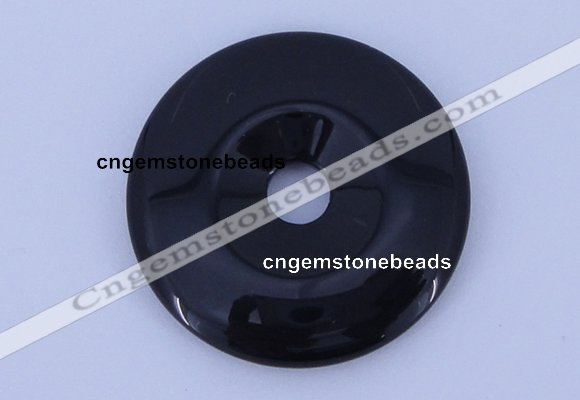 NGP602 5pcs 5*35mm black agate gemstone donut pendants wholesale