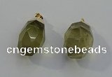 NGP6021 18*30mm - 22*35mm freeform lemon quartz pendants