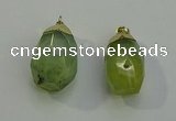 NGP6022 18*30mm - 22*35mm freeform green rutilated quartz pendants