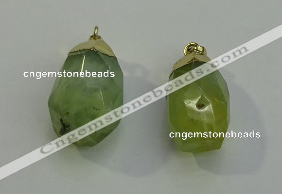 NGP6022 18*30mm - 22*35mm freeform green rutilated quartz pendants