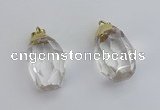 NGP6023 18*30mm - 22*35mm freeform white crystal pendants