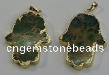 NGP6032 22*40mm - 25*45mm hamsahand sea sediment jasper pendants