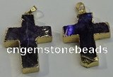 NGP6038 30*40mm - 35*45mm cross amethyst pendants