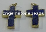 NGP6039 30*40mm - 35*45mm cross lapis lazuli pendants