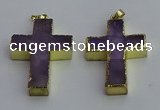 NGP6042 30*40mm - 35*45mm cross amethyst pendants