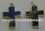 NGP6043 30*40mm - 35*45mm cross labradorite pendants