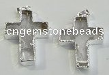 NGP6048 30*40mm - 35*45mm cross white crystal pendants