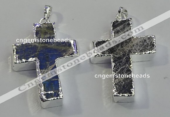 NGP6049 30*40mm - 35*45mm cross labradorite pendants