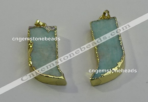 NGP6055 15*40mm - 18*45mm horn amazonite pendants