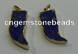 NGP6056 15*40mm - 18*45mm horn lapis lazuli pendants