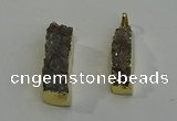 NGP6061 10*35mm - 10*40mm rectangle druzy agate pendants