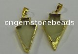 NGP6062 20*40mm - 25*45mm arrowhead lemon quartz pendants