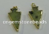 NGP6064 20*40mm - 25*45mm arrowhead green rutilated quartz pendants