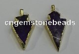 NGP6065 20*40mm - 25*45mm arrowhead amethyst pendants