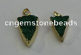 NGP6070 20*25mm - 25*35mm triangle druzy quartz pendants