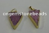 NGP6072 20*25mm - 25*35mm triangle druzy quartz pendants