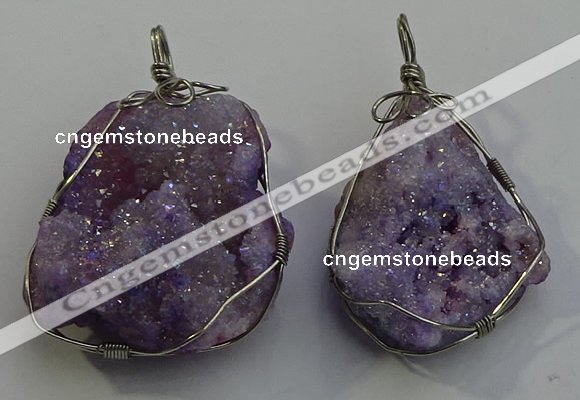 NGP6086 35*40mm – 45*50mm freeform druzy quartz pendants