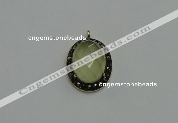 NGP6100 20*25mm - 22*30mm oval lemon quartz pendants wholesle