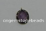 NGP6101 20*25mm - 22*30mm oval amethyst pendants wholesle