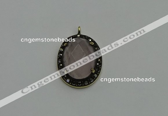 NGP6104 20*25mm - 22*30mm oval rose quartz pendants wholesle