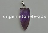 NGP6107 12*35mm - 15*40mm arrowhead amethyst pendants