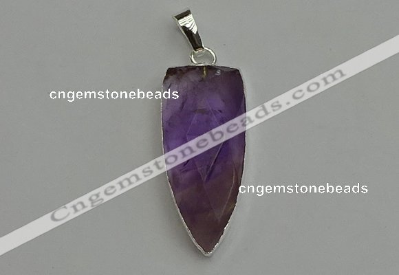 NGP6107 12*35mm - 15*40mm arrowhead amethyst pendants