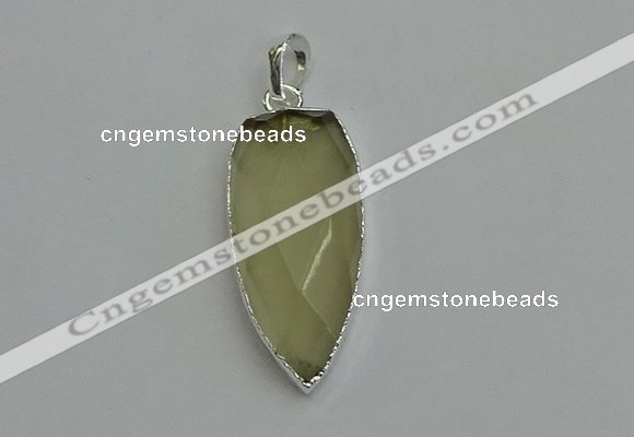 NGP6108 12*35mm - 15*40mm arrowhead lemon quartz pendants