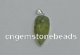 NGP6109 12*35mm - 15*40mm arrowhead green rutilated quartz pendants