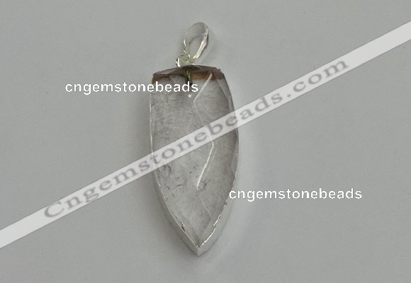 NGP6110 12*35mm - 15*40mm arrowhead white crystal pendants