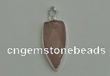 NGP6111 12*35mm - 15*40mm arrowhead rose quartz pendants