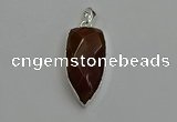 NGP6113 12*35mm - 15*40mm arrowhead red rabbit hair pendants