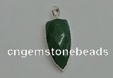 NGP6114 12*35mm - 15*40mm arrowhead green aventurine pendants