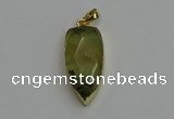 NGP6119 12*35mm - 15*40mm arrowhead green rutilated quartz pendants