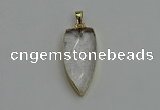 NGP6120 12*35mm - 15*40mm arrowhead white crystal pendants